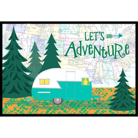 CAROLINES TREASURES Lets Adventure Glamping Trailer Indoor or Outdoor Mat, 18 x 27 CA78931